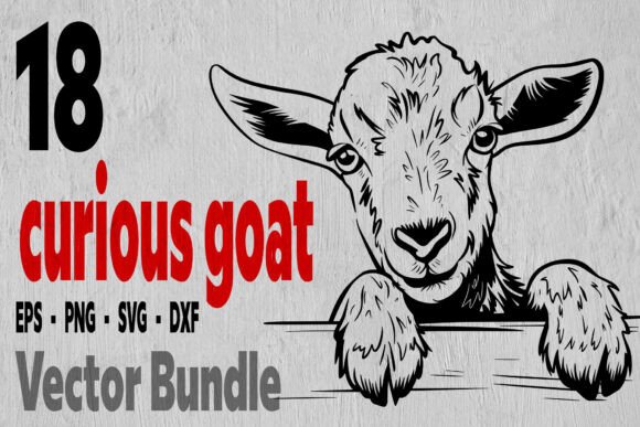 18 Сurious Funny Goat Bundle SVG