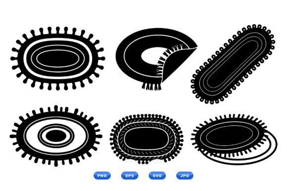 Boho Oval Rug Clipart SVG