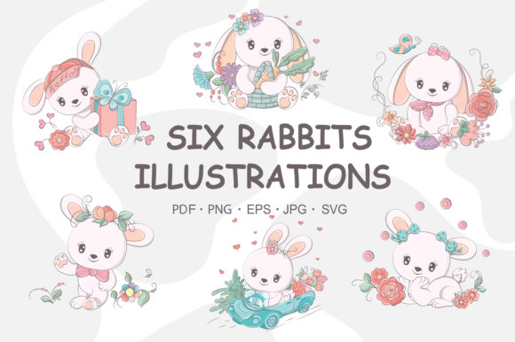 Clip Art Funny Animals Cute Rabbits