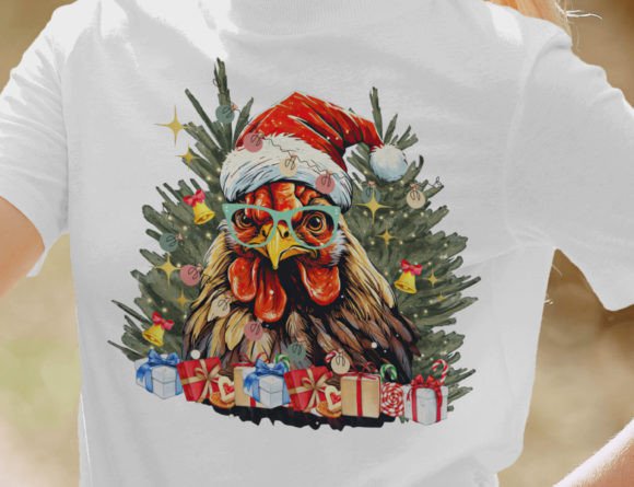 Cute Christmas Chickens PNG, Cute Xmas