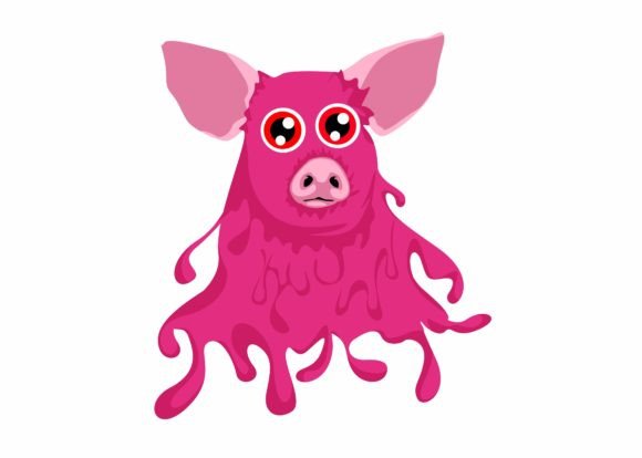 Cute Pink Slime Pig SVG: Halloween Charm, Embroidery-Ready?