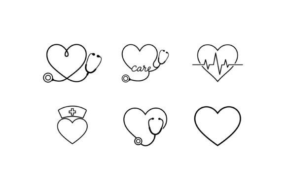 Heart Care Medical Line Icon Set