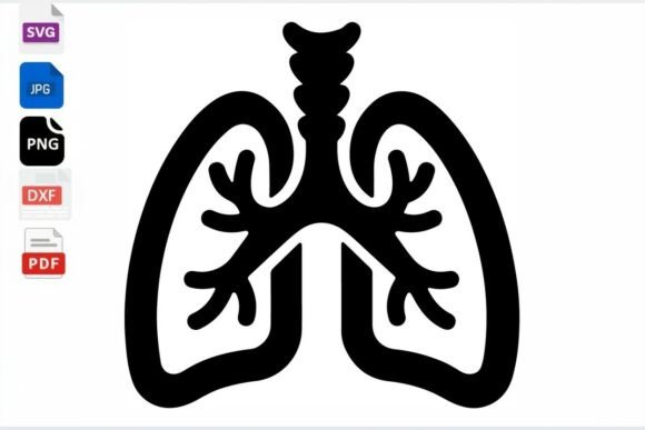 Human Lungs SVG Clipart Anatomy Medical