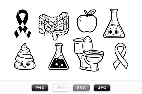 Medical Anatomy Doodle Clipart Set