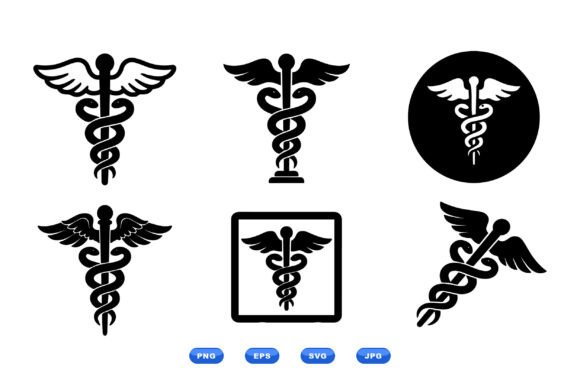 Medical Caduceus Icon Set