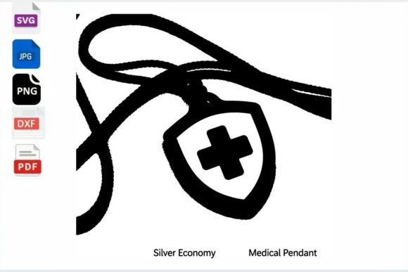 Medical Cross Pendant SVG DXF Clipart