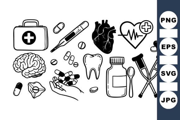 Medical Health Icon Clipart Set