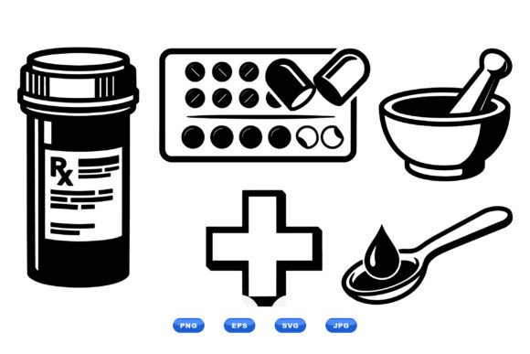 Pharmacy Medical Icon Set